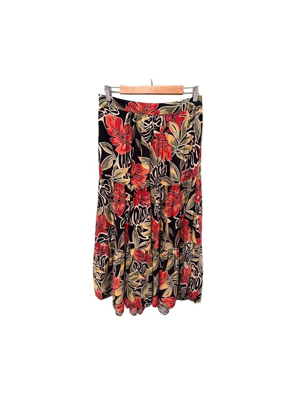 Panama Jack Tropical Floral Multicolor Midi Maxi Skirt NWT Size M